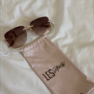 LesDoMakeup x Dime Rose and Gold Square Sunglasses with Case